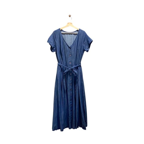 eShakti Blue Midi Dress - Picture 2 of 15